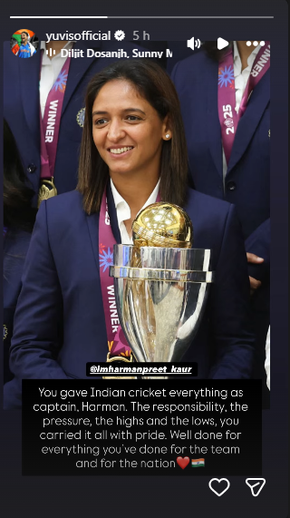 Yuvraj posted on Instagram Story