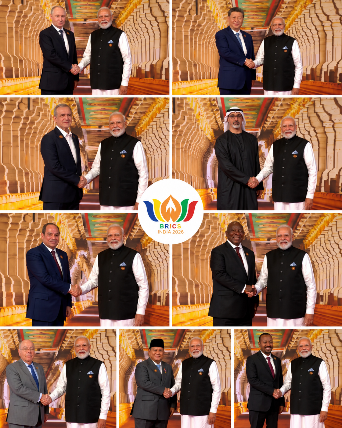 Modi greets BRICS leaders against backdrop of Tamil Nadu’s Ramanathaswamy temple