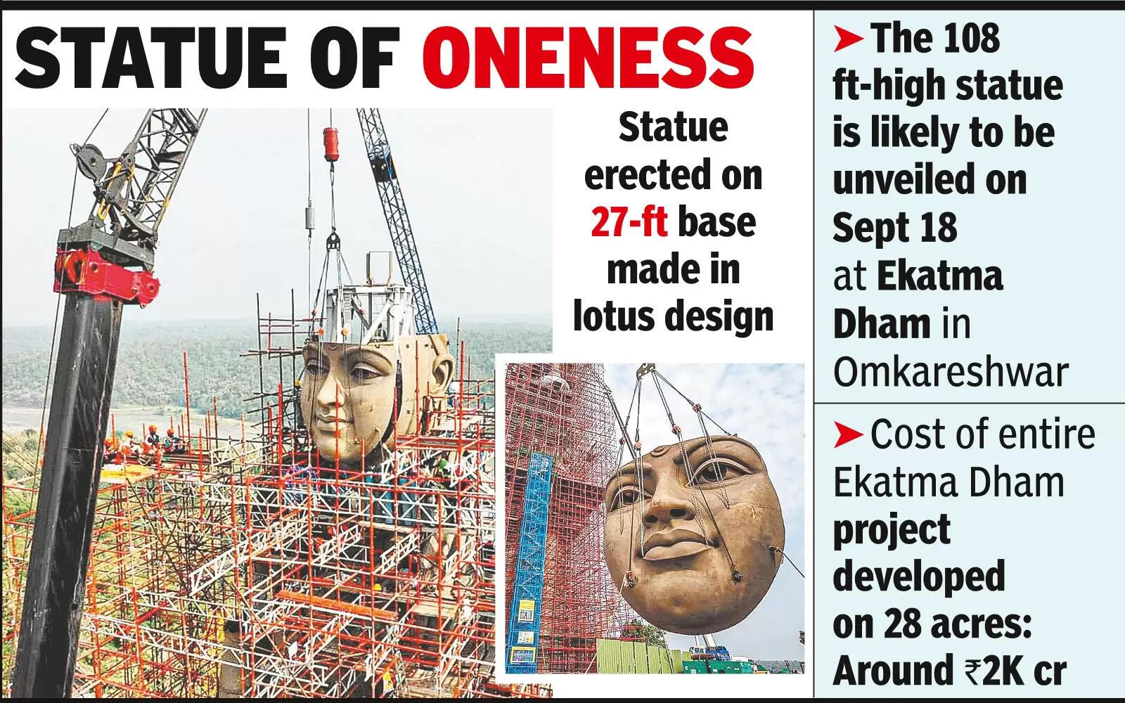 Preparations on for unveiling of Adi Shankaracharya statue