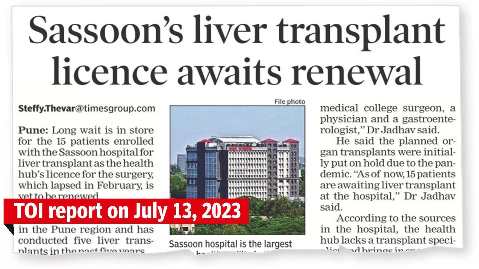 After 9 mths, Sassoon’s liver transplant licence renewed