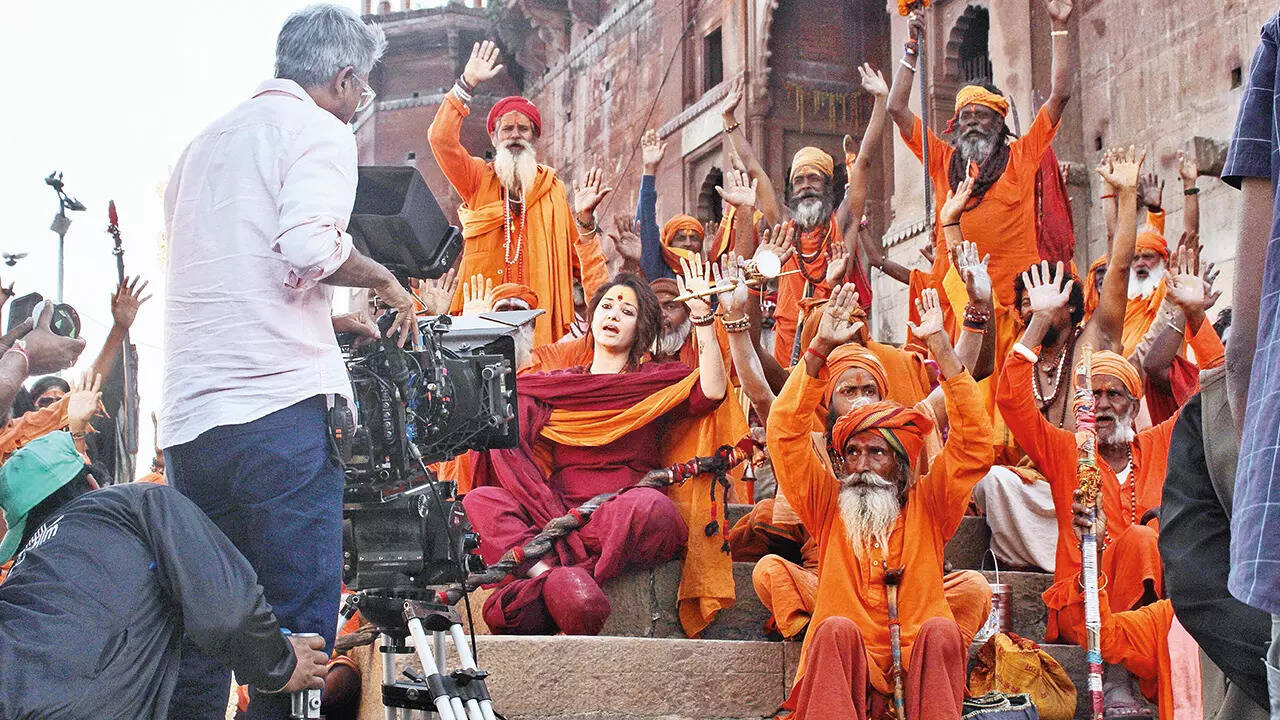 Tamannaah Bhatia shooting at the Chet Singh Ghat in Varanasi
