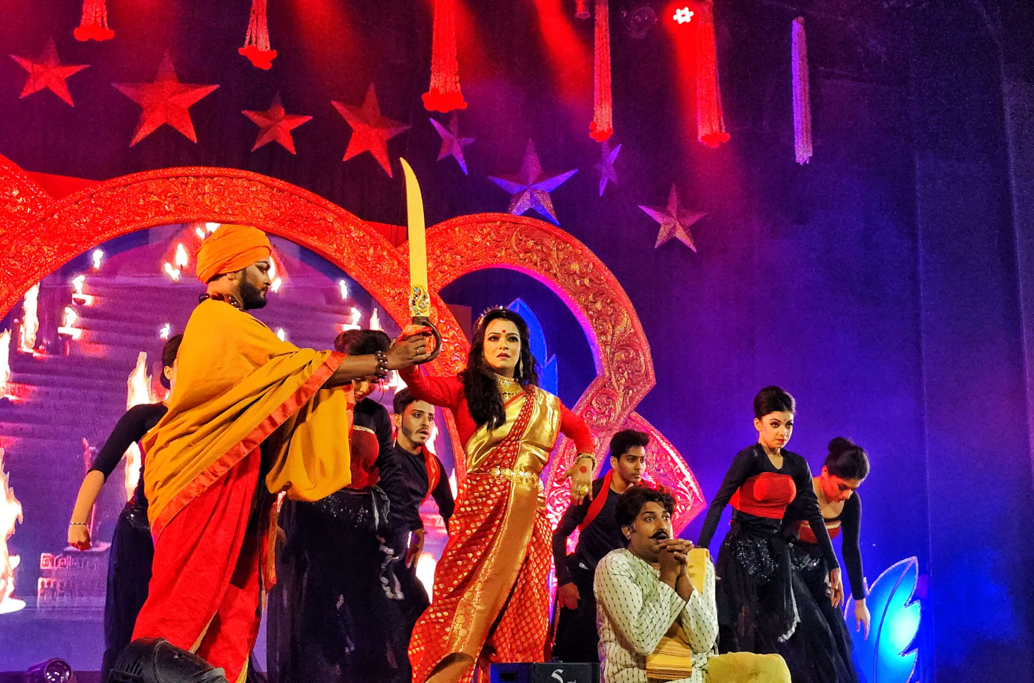 Shonalee Chaudhuri , actress performed a dance drama at Nrital Chandra Dance Center's 28th anniversary at Mohit Moitra Mancha