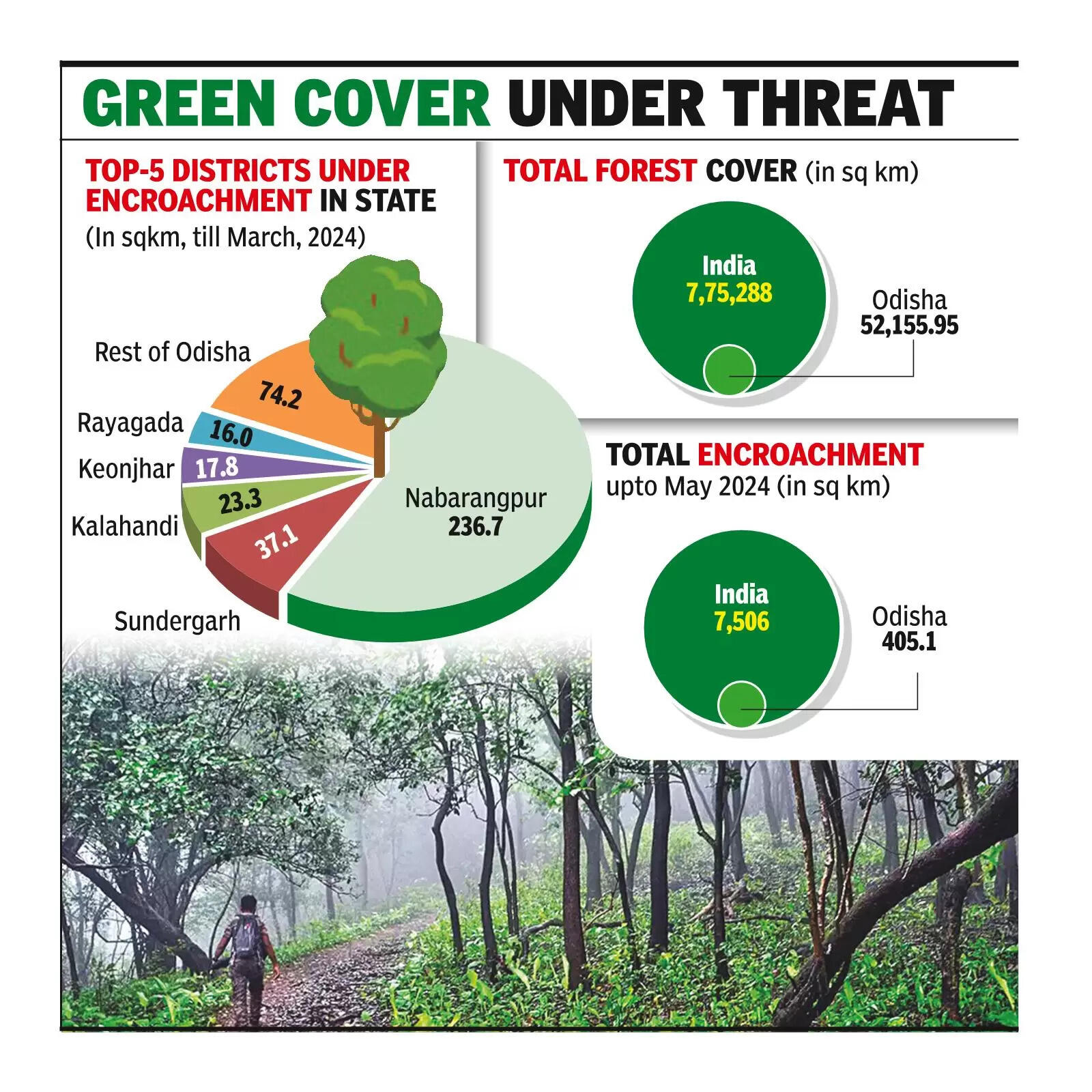 405 sqkm of forest land under encroachment in Odisha, over 50% in Nabarangpur: Govt data