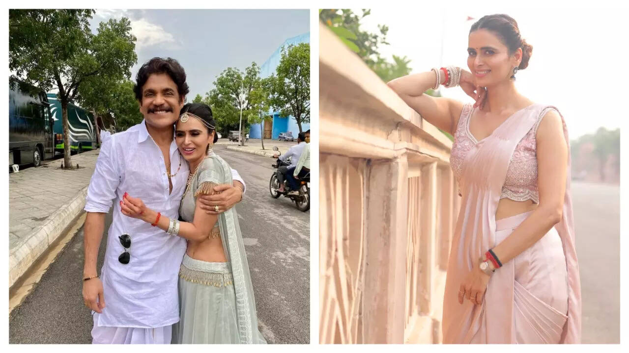 Meenakshi Dixit with Nagarjuna and (R) she posed for us while in Lucknow (BCCL/ Aditya Yadav)