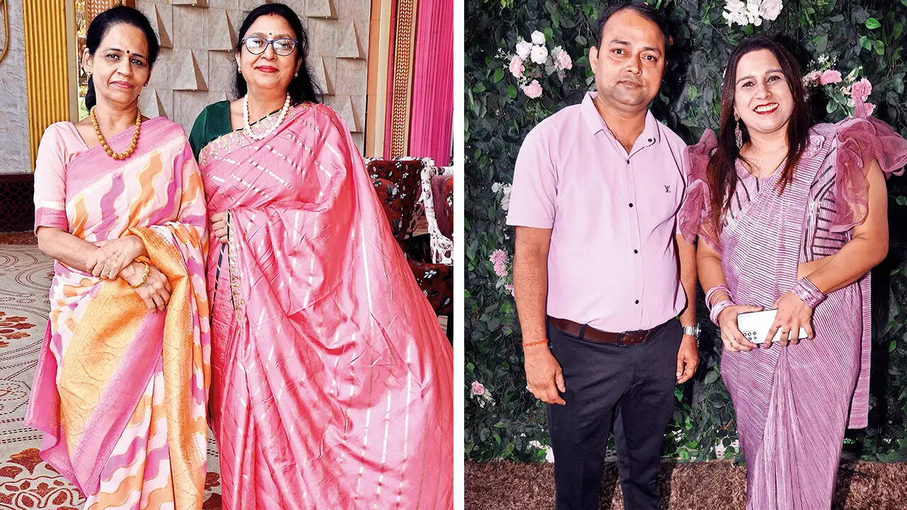 (L) Punita Kapoor and Pratibha Shukla (R) Rajesh Jha and Meenu Bhasin