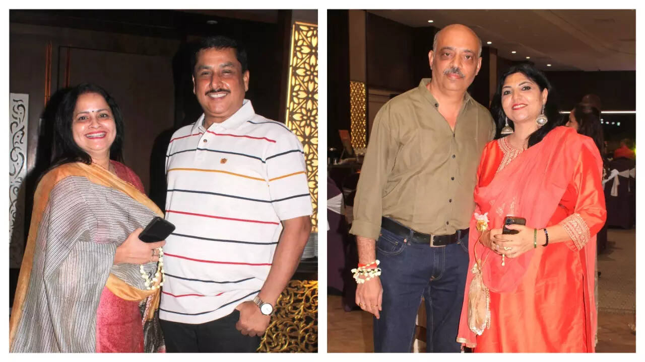 (L) Radhika and Amar Singh (R) Rahul and Ruhi