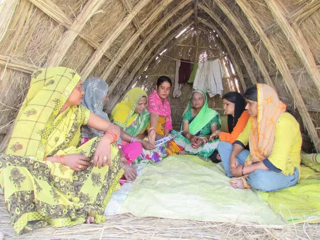 A workshop for the village women to spread awareness about conservation