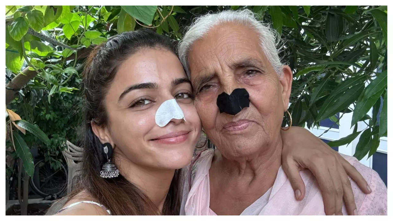 Wamiqa enjoys a fun salon session at home with her dadi