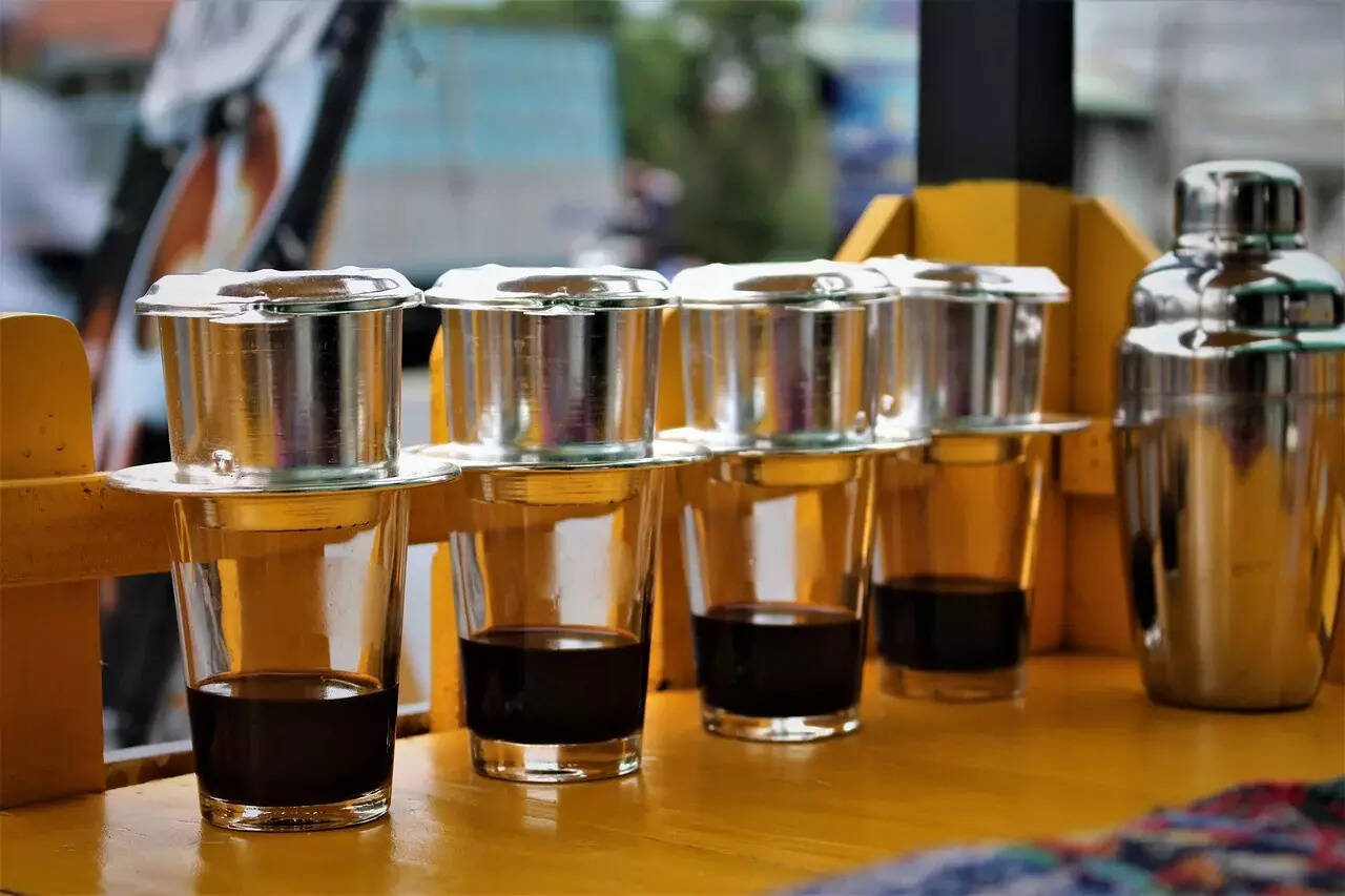 Traditional coffee is made usin phin (filter)