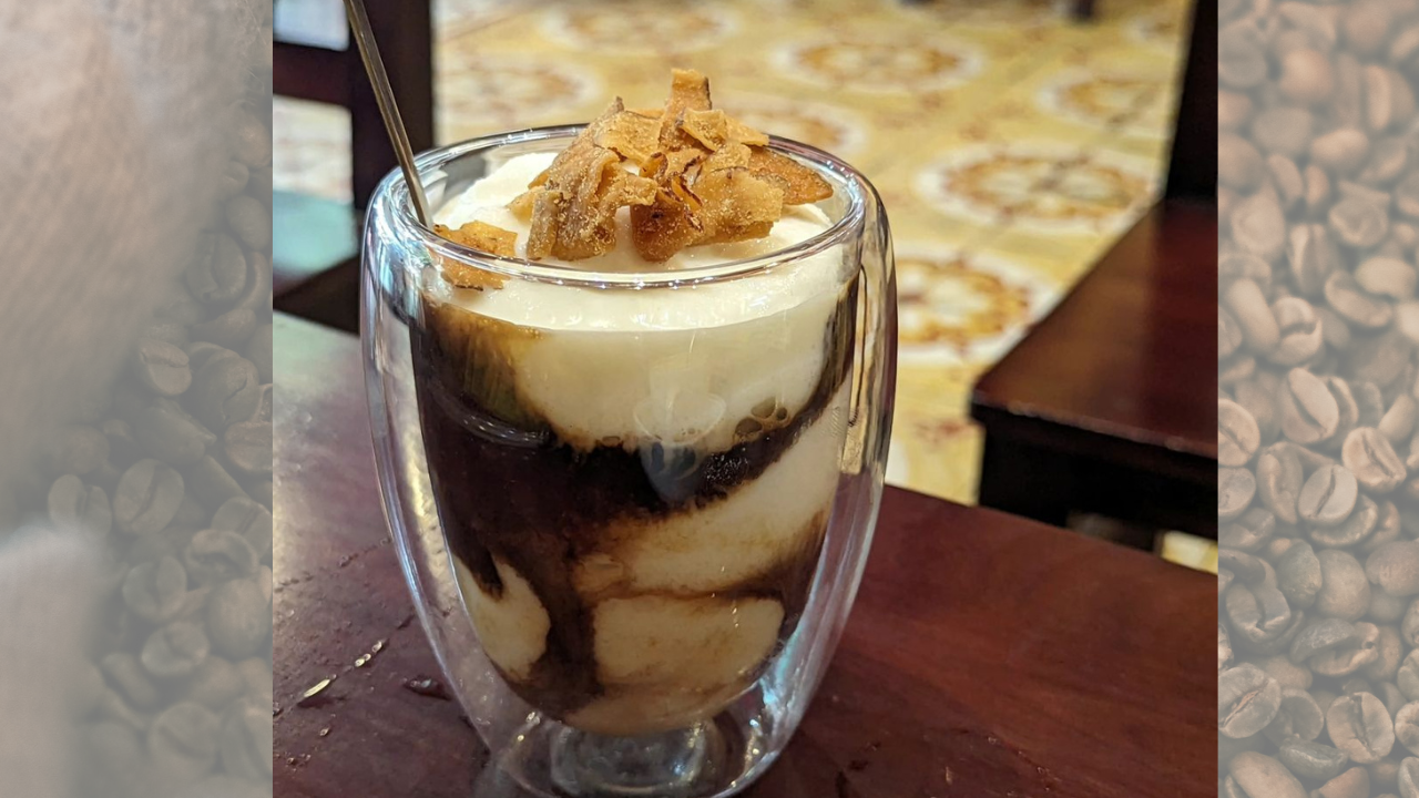 The yummy coconut coffee
