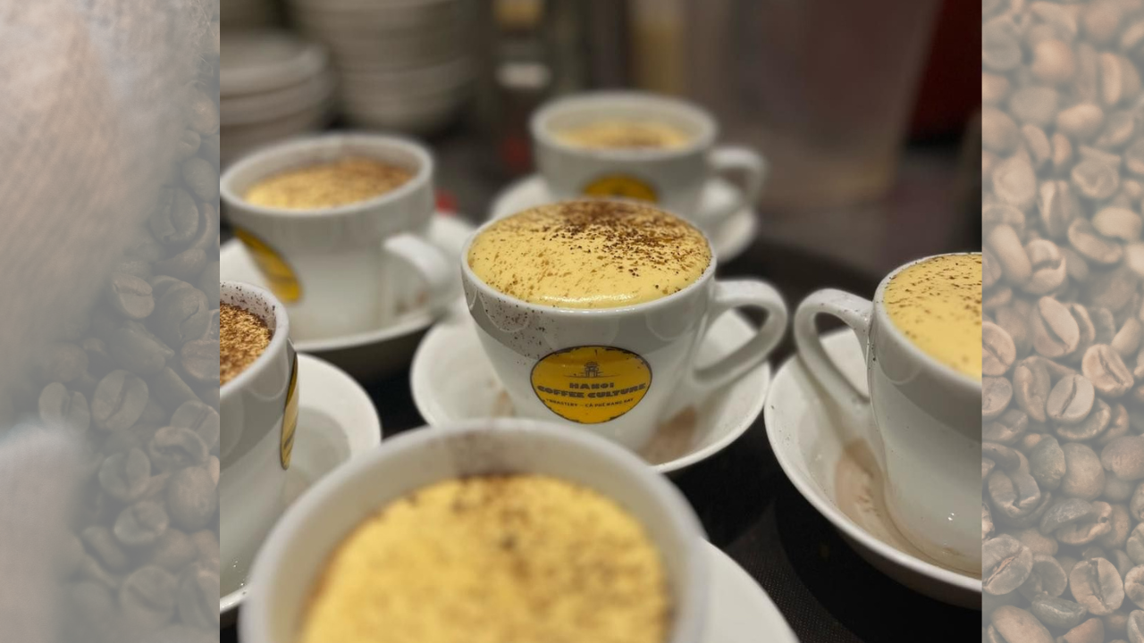 The traditional egg coffee