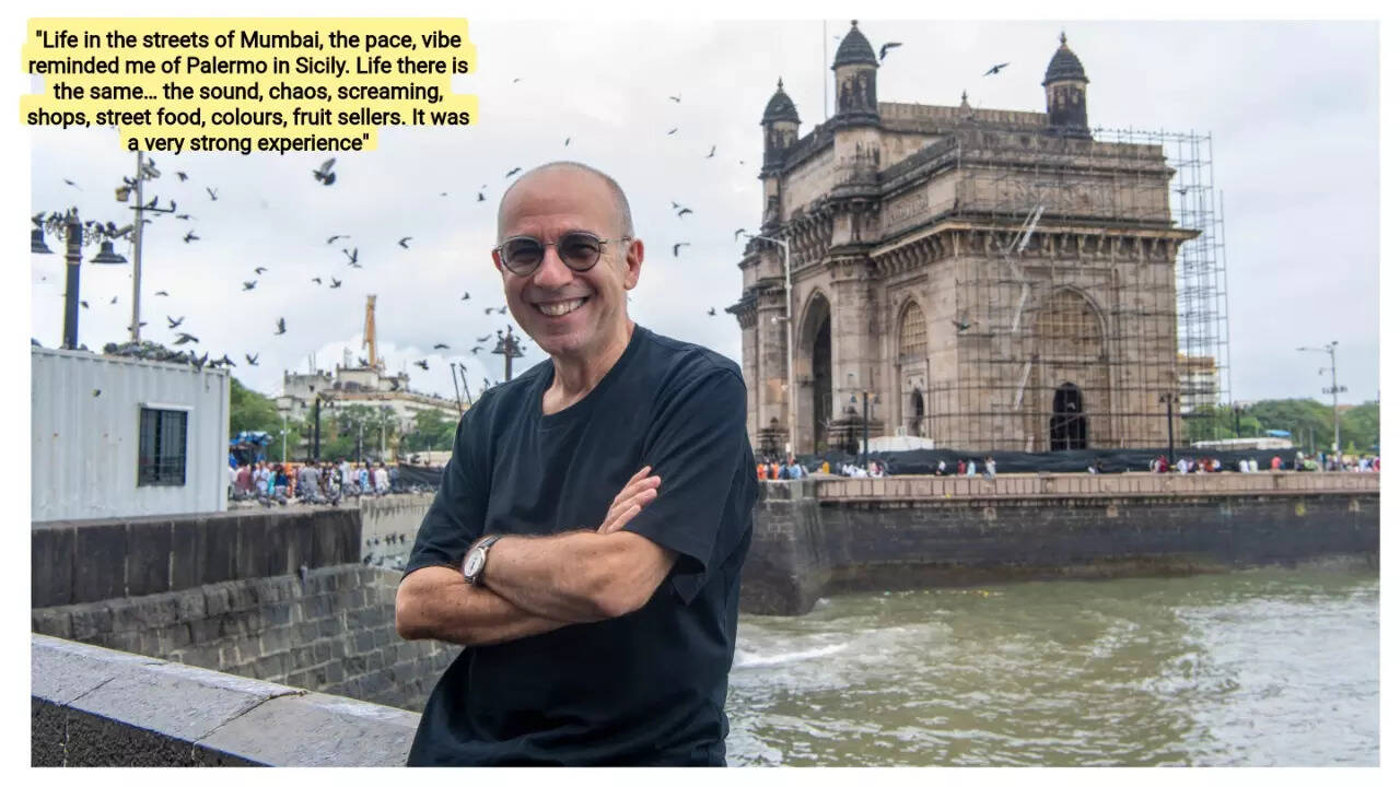 ​Giuseppe Tornatore at the Gateway of India in Mumbai