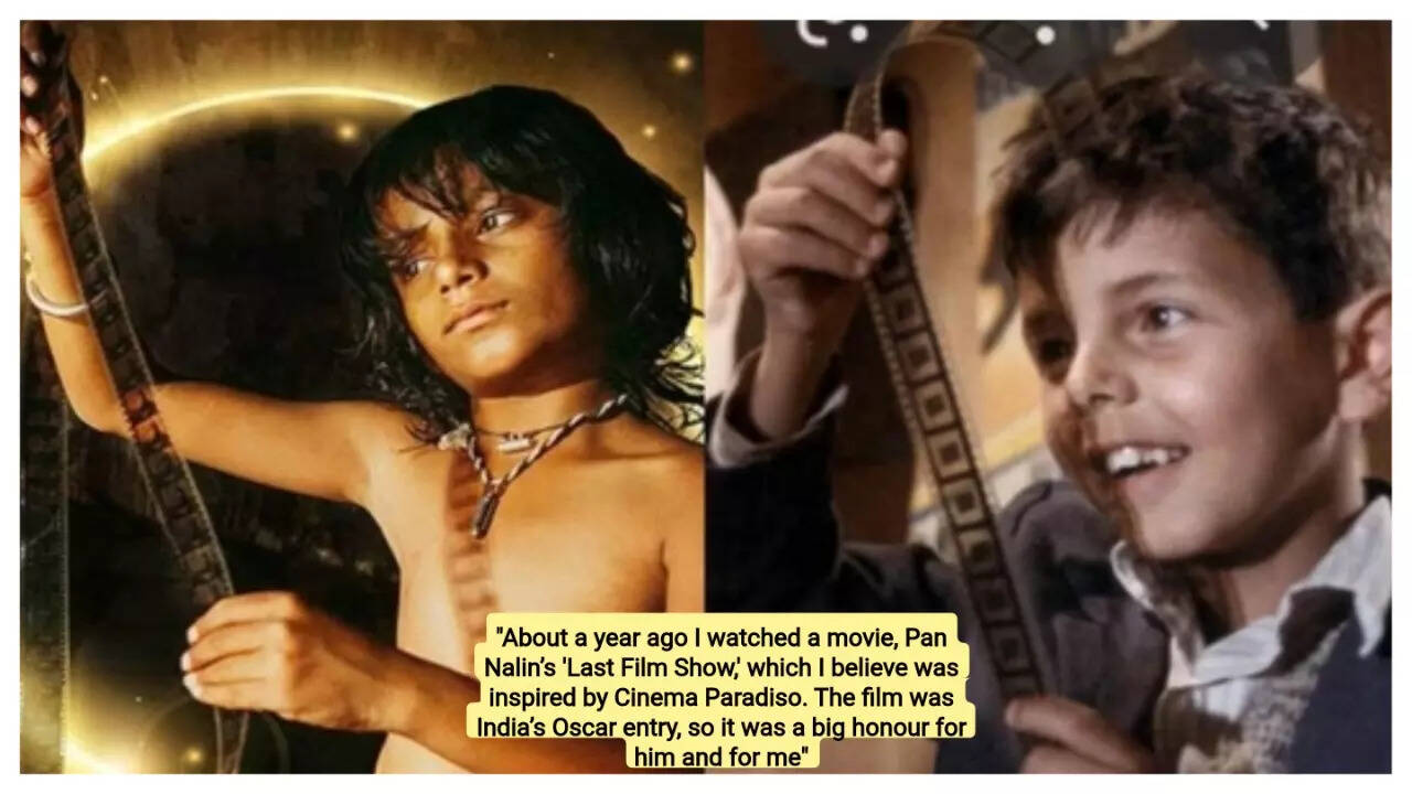 Stills from 'Last Film Show' and 'Cinema Paradiso'