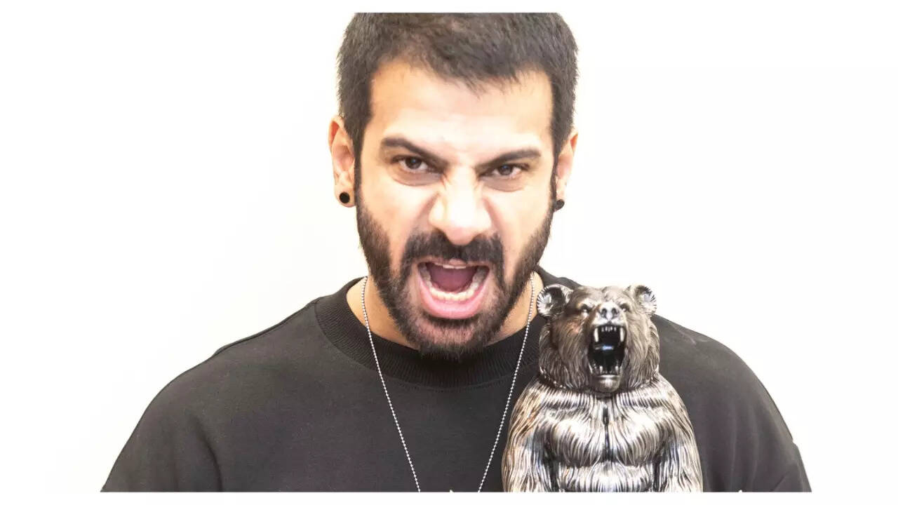 Karan with Fear Factor: Khatron Ke Khiladi 14 trophy (BCCL/Prathamesh Bandekar)