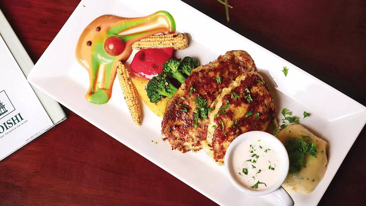 Grill fish with porcini mushroom sauce