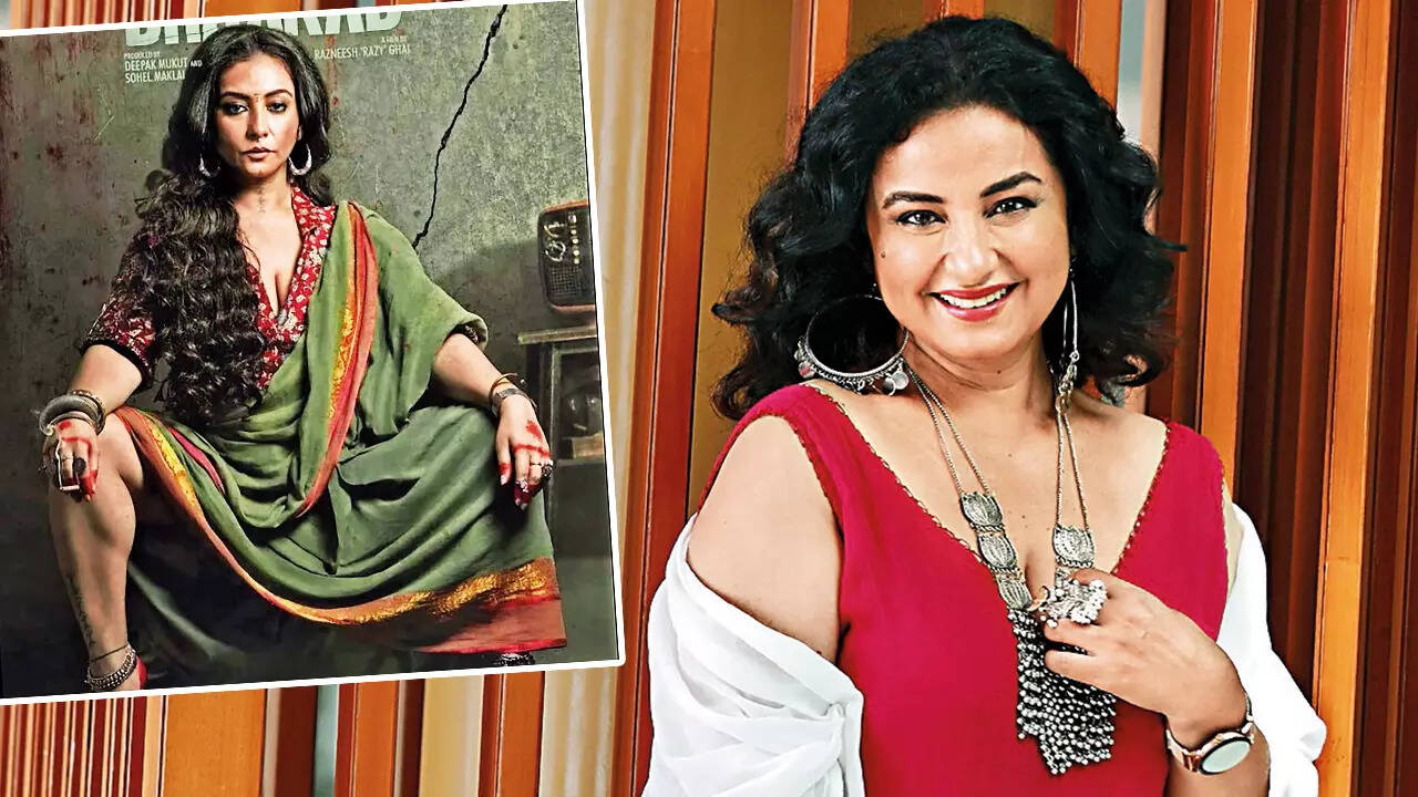 Divya Dutta (inset) as Rohini, the lady don  in Dhaakad (2022)