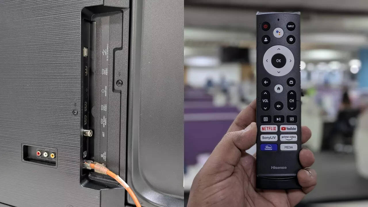 Hisense E6N Smart TV remote and ports