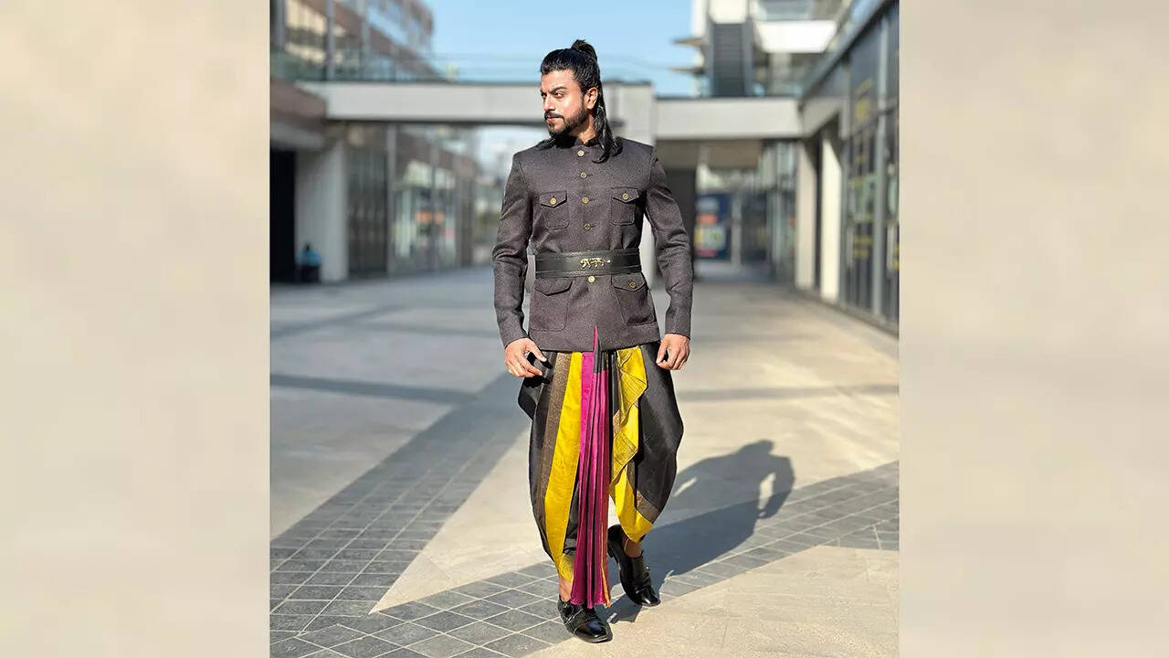 If you are feeling experimental, try using a sari as dhoti like content creator Rohit Bose