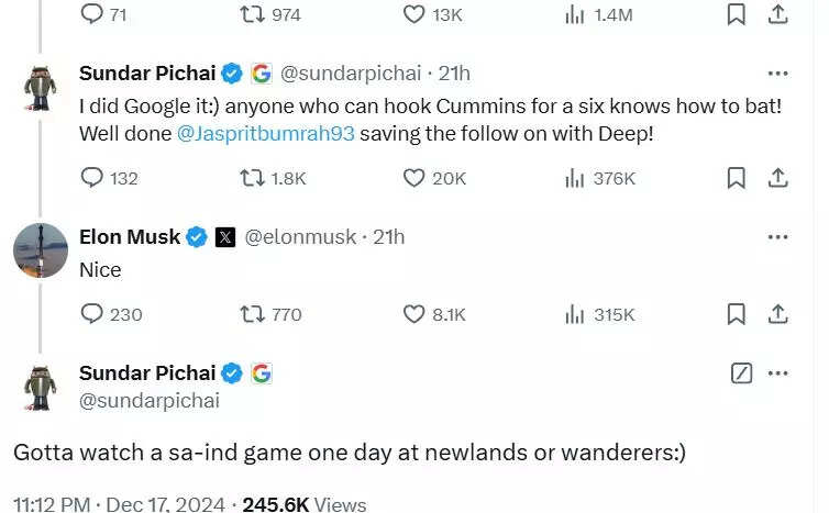 The Musk Vs Pichai Banter