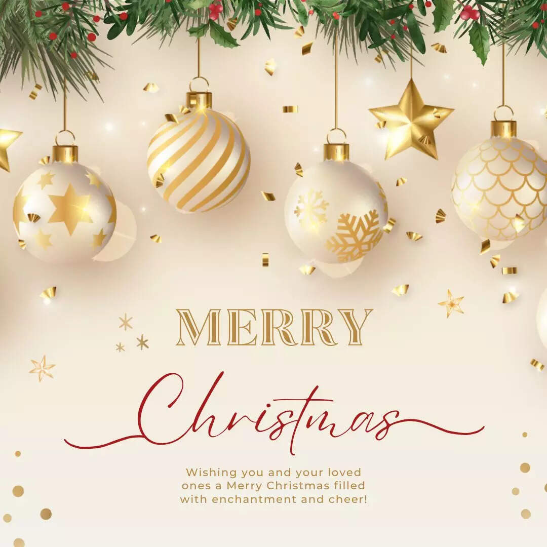 Red and Gold Merry Christmas Wishes Instagram Post