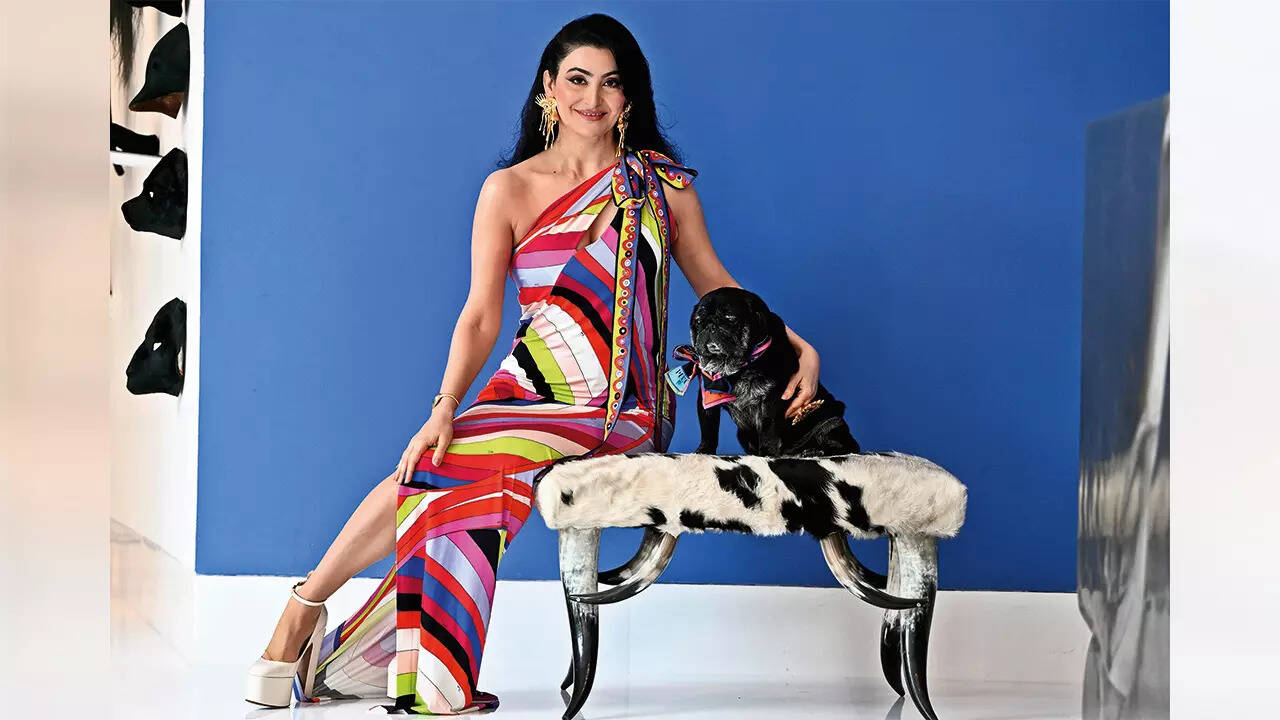 Shalini Passi with her pet Boston
