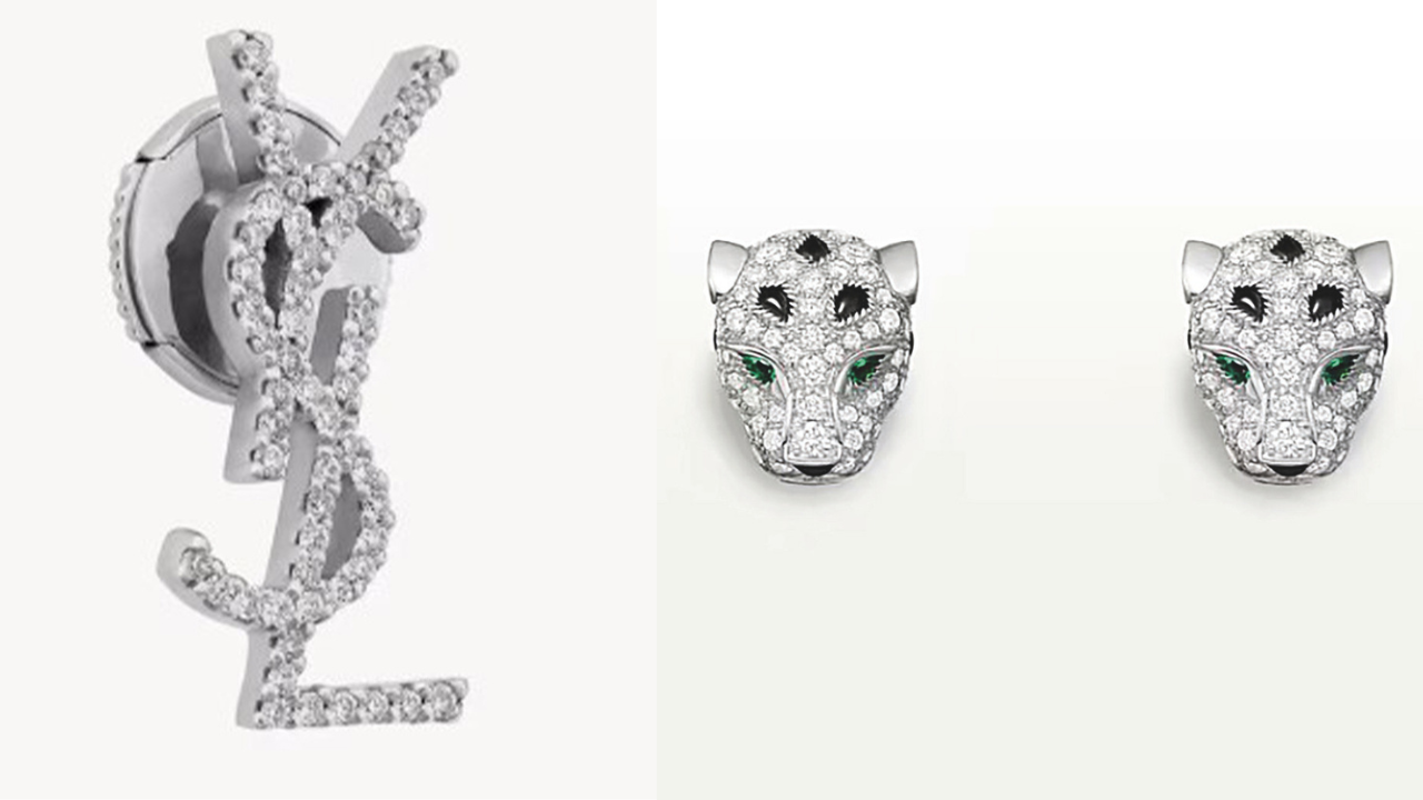 YSL studs and Panthere Cartier