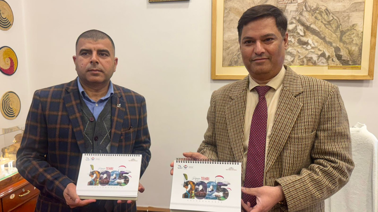 Launghing the Tehri Calendar 2025 on the theme of Winter Tourism