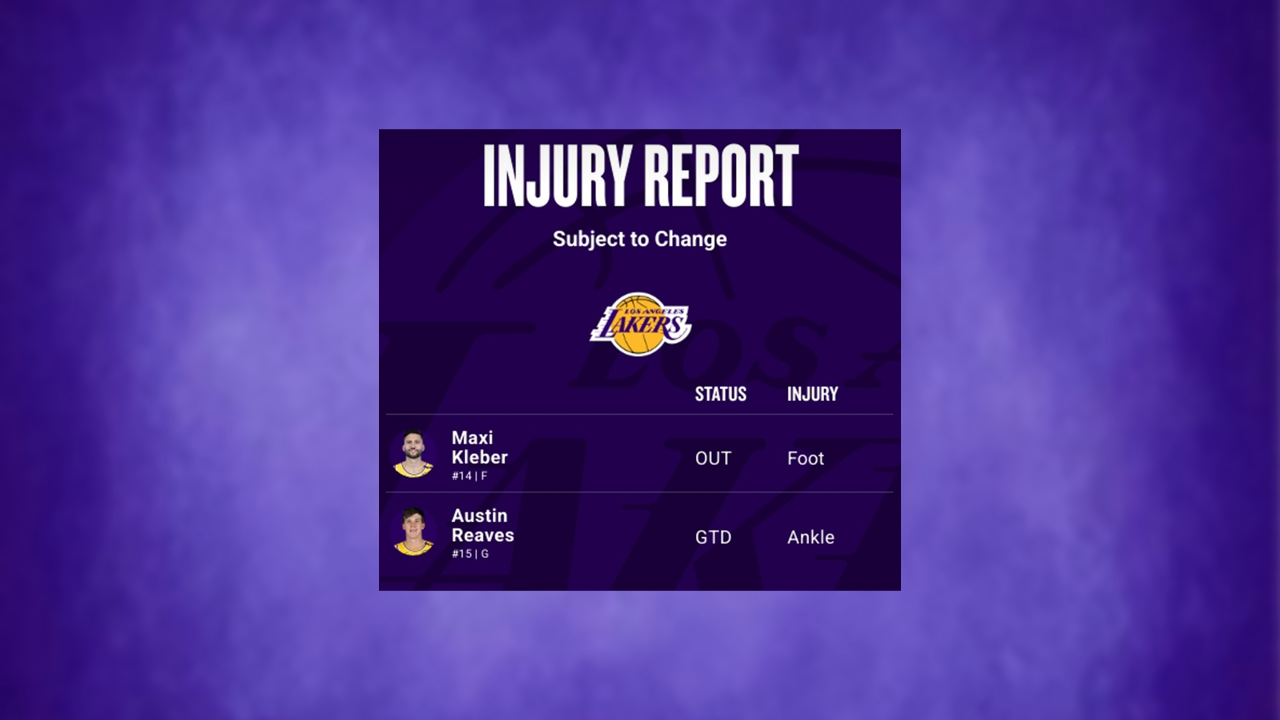 Lakers injury report March 29