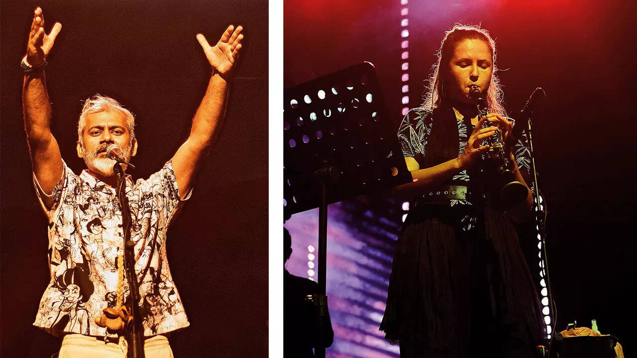 (L) Rahul Gandhi (R) Clarinet player delivered an enchanting performance adding a blissful element