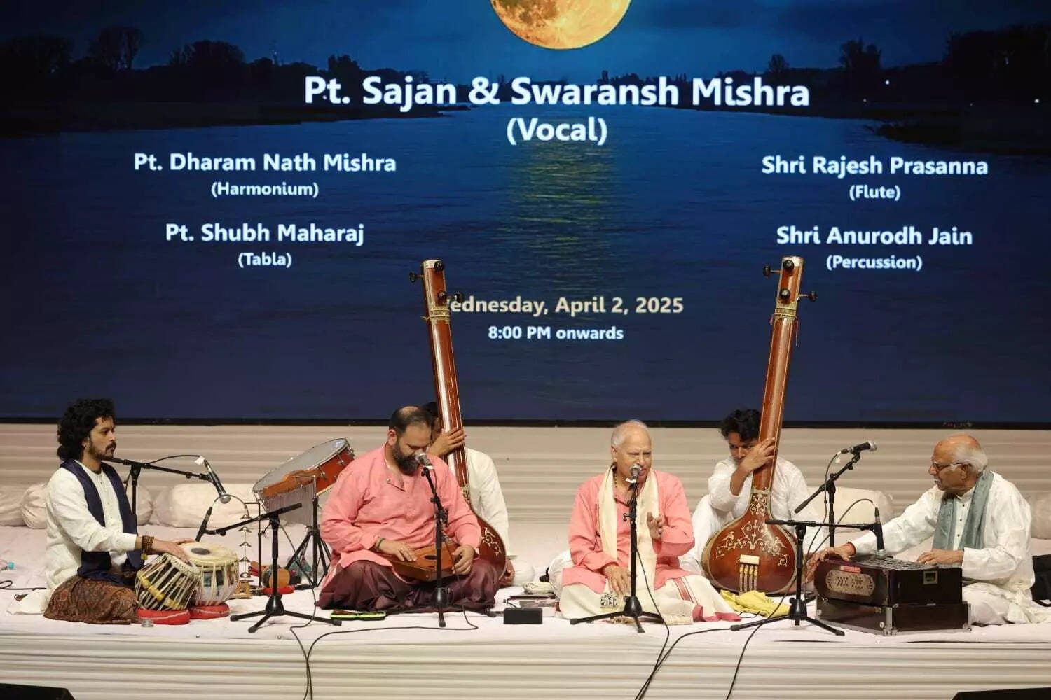 Sajan Mishra and Swaransh Mishra, whose soul-stirring renditions transported listeners into the depths of Hindustani classical music.