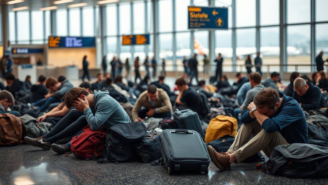 Airport Floor, Delayed and Weary