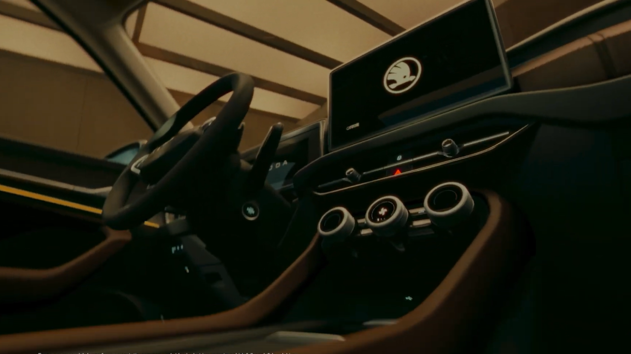 The new Kodiaq features a newly designed dashboard layout