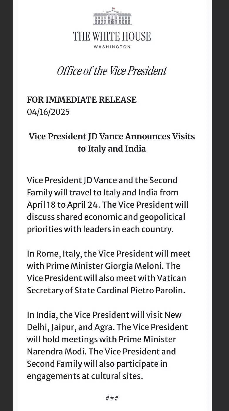 The White House statement