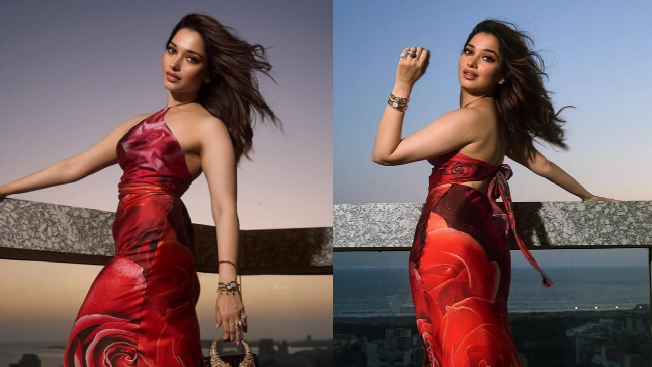 Tamannaah Bhatia in halter neckline dress