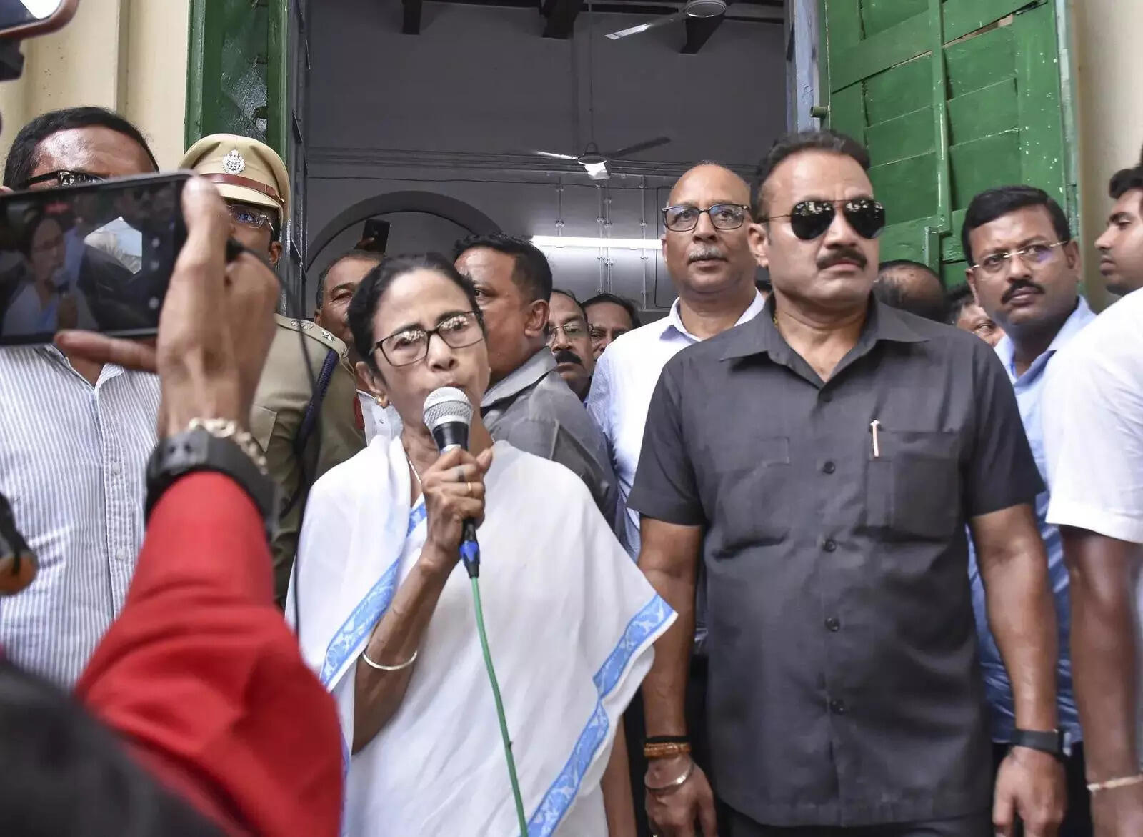 Murshidabad_ Weast Bengal Chief Minister Mamata Banerjee addresses the media, in ....