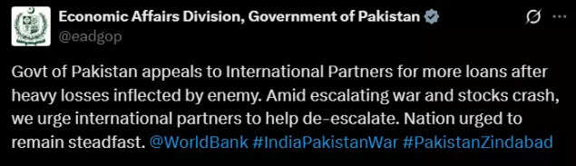 (Post shared by Pakistan's economic affairs division on X)