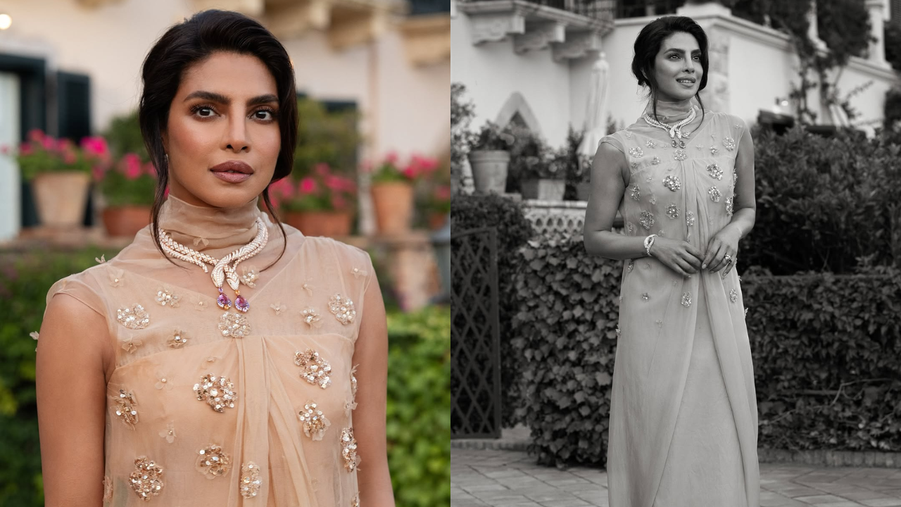Priyanka in vintage Dior gown