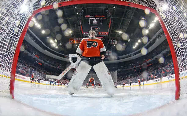 Carter Hart #79 of the Philadelphia Flyers