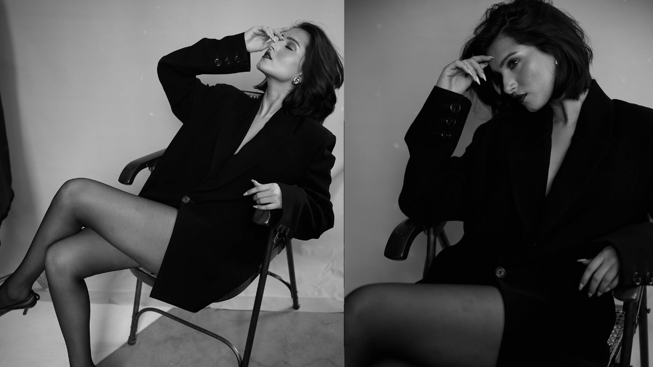 Tara in black blazer look