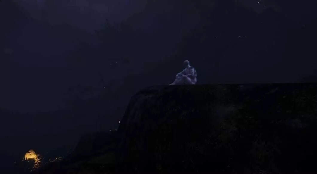 Interact with the skeleton in the nighttime to continue Lingering Bonds quest