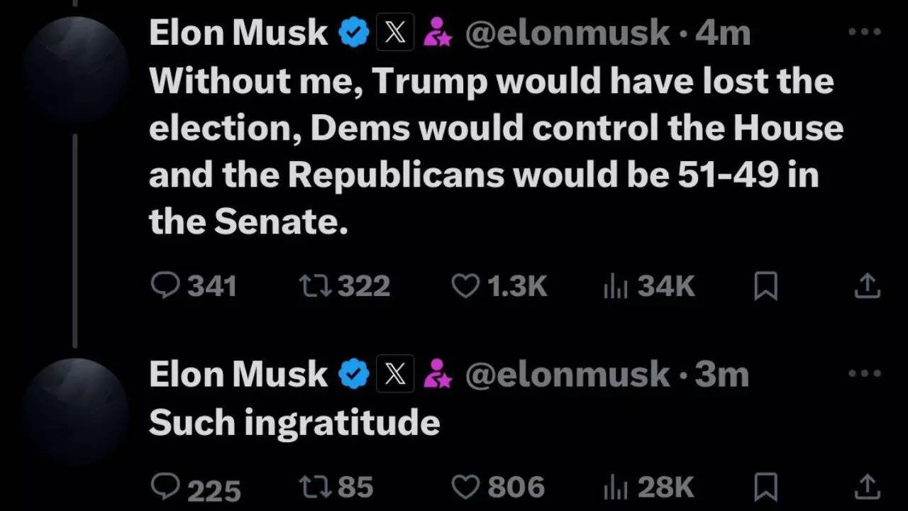 Elon Musk says he saved Trump’s Presidency, slams him with 'Such Ingratitude” jibe