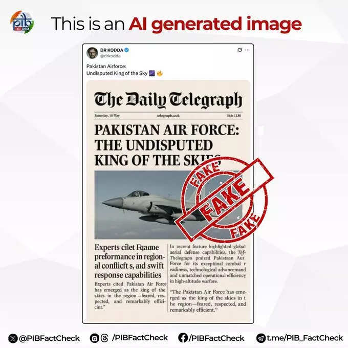 PIB shared the pic on X while fact-checking false claim about The Daily Telegraph's story