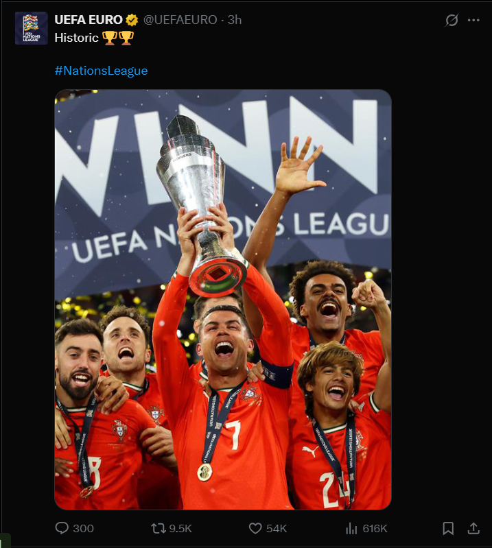 Portugal with the Nations League trophy