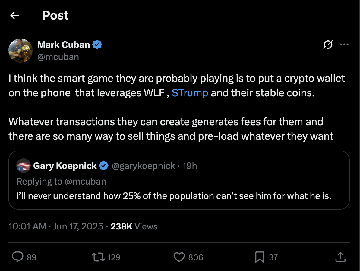 Mark Cuban predicts what Trump phone can be all about