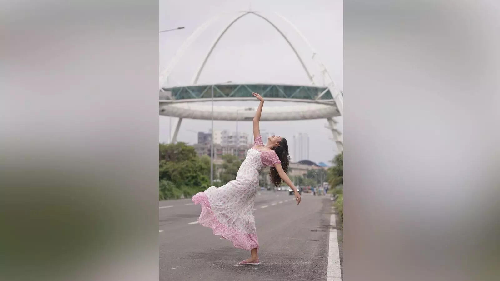 Bharatanatyam Dancer Udita Sarkar dances to the beats of the rain