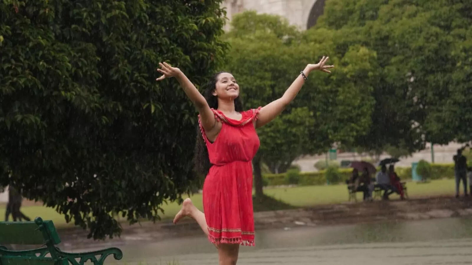 Odissi Dancer Ananya Birbanshi poses amid Kolkata rains