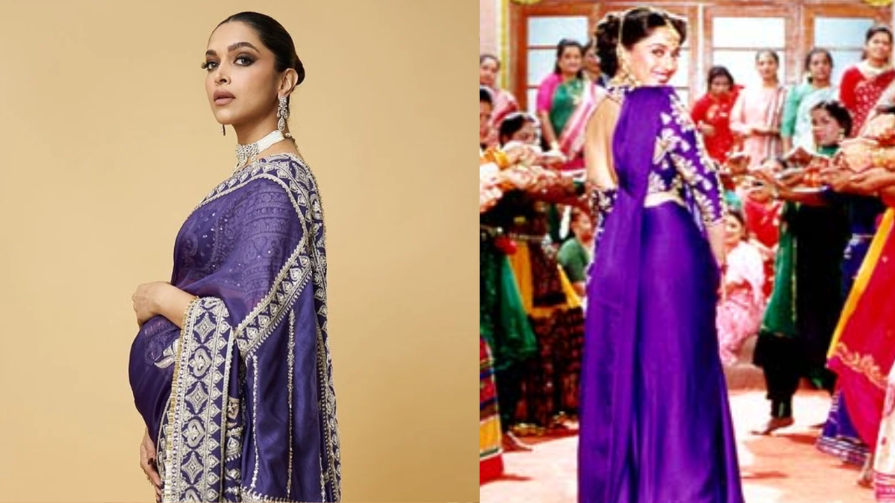 Deepika Padukone’s purple Saree
