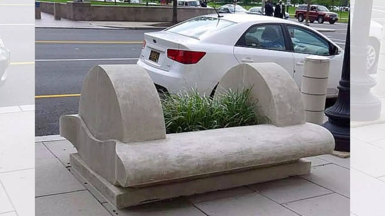 Planters with built-in seating
