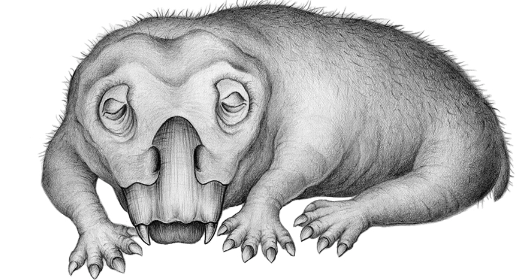 How Lystrosaurus may have looked while hibernating. (Crystal Shin)
