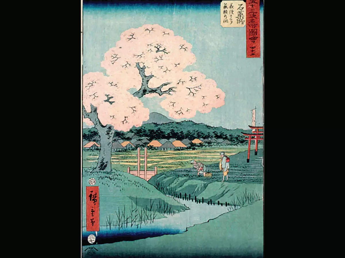 HOW TO MAKE ICONS: This print shows cherry blossoms as equivalents of rice
